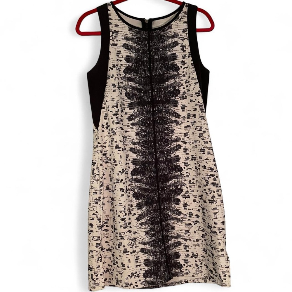 Chic Black and White Patterned Mini Dress